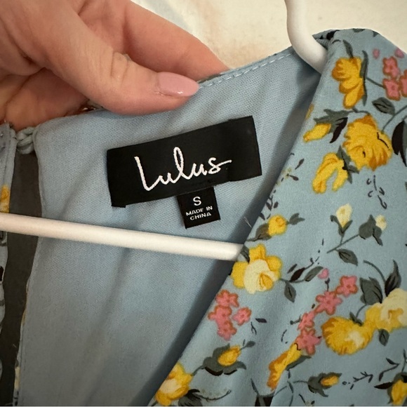 Lulu's Blue Ruffled Wrap Sundress - Picture 2 of 3